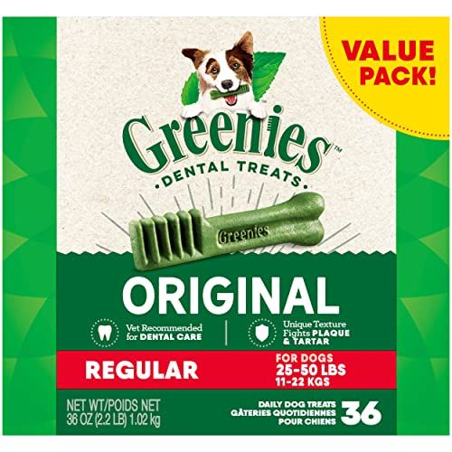 Greenies Original Regular Dental Dog Treats, 36 oz. Pack (36 Treats)