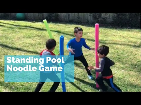 Standing Pool Noodle Game - fun kids outdoor activity team building game - youth group game