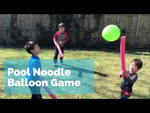 Pool Noodle Balloon Game - fun outdoor summer family activity