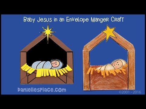 Baby Jesus in a Manger Envelope Craft for Kids