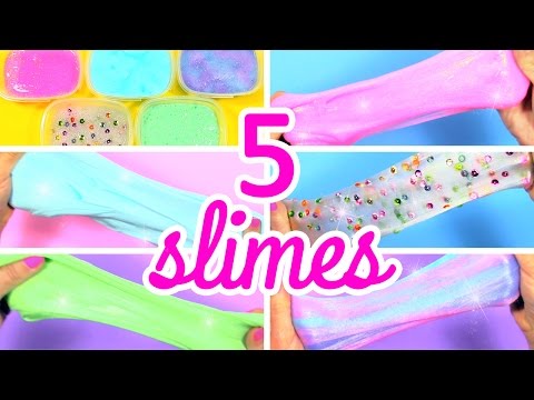 HOW TO MAKE SLIME WITHOUT BORAX! 5 AMAZING SLIMES!