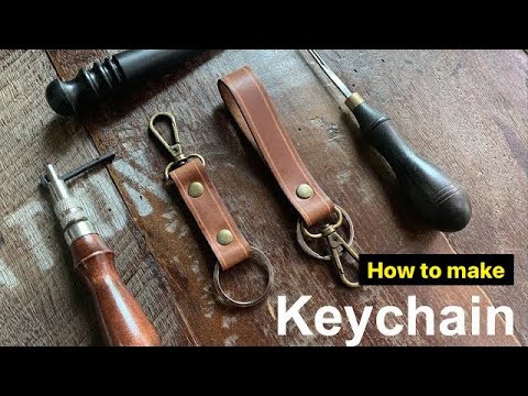 How to Make a simple Leather Keychain for your friend step by step #ontimecraft