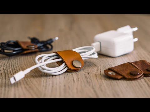 Simple Leather Cable Organizers made from Scraps - DIY
