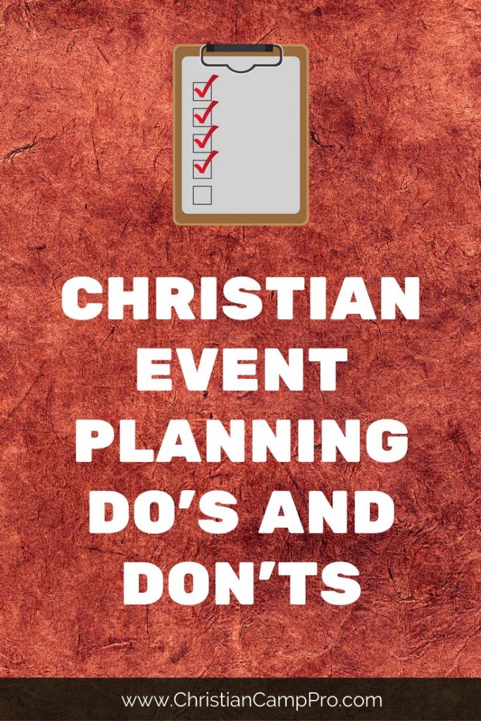 christian event planning do and dont