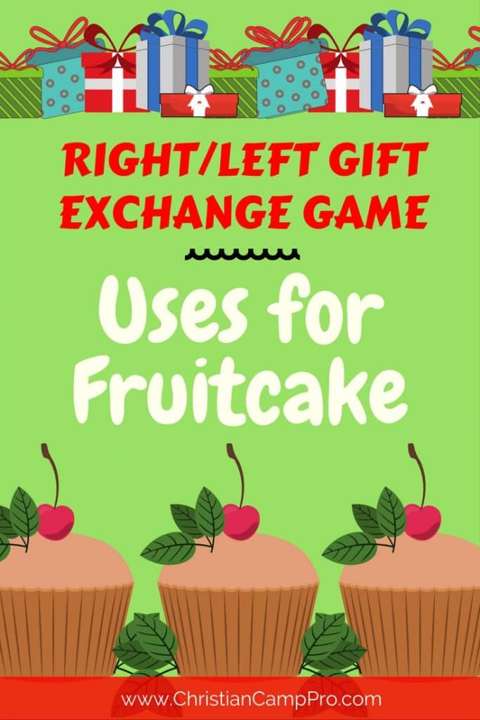 right left gift game fruitcake