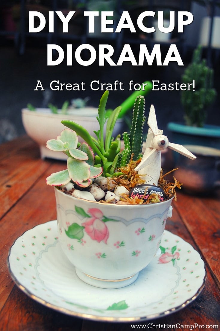 DIY Teacup Diorama for Ladies Easter Retreat